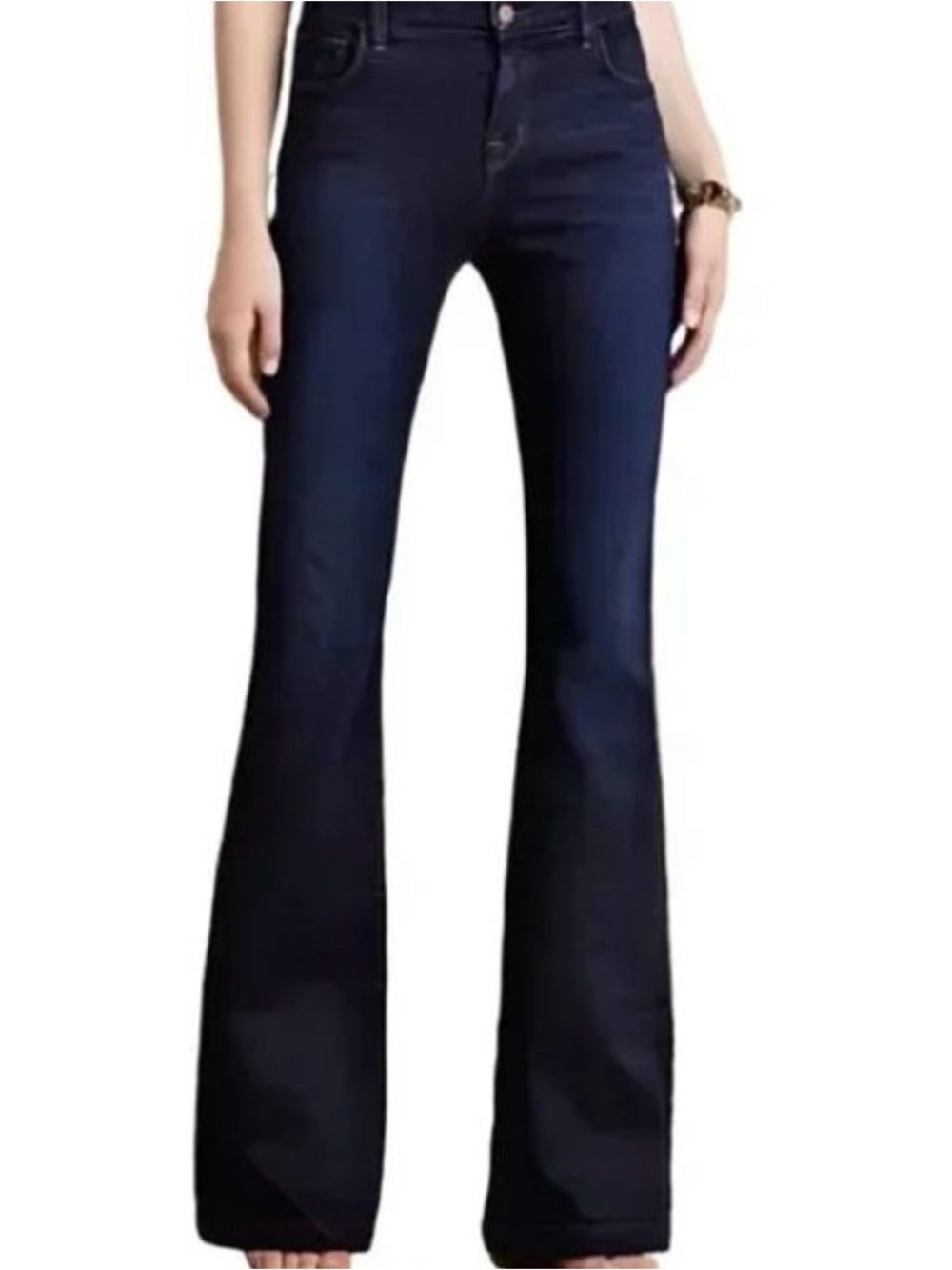 J Brand Navy Flare High-Rise Jeans